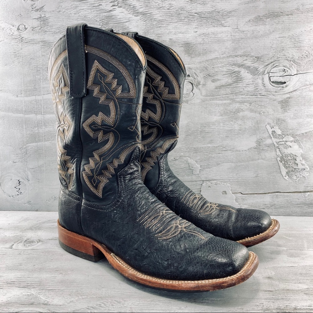 Anderson Bean Smooth Quill Ostrich Leather Western Cowboy Boots  Size 6.5 B